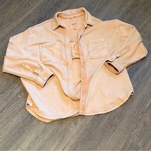 Aerie Light Tan Button-Up Shacket